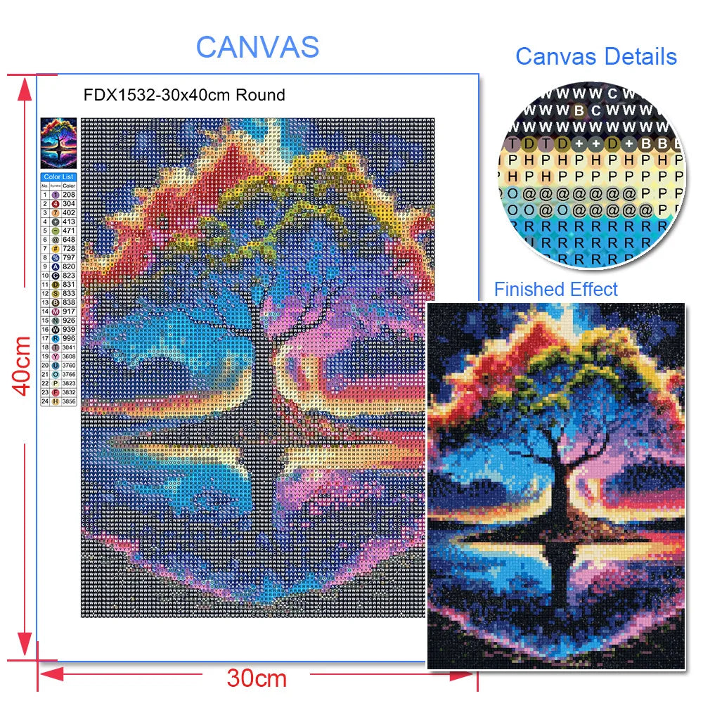 Fantasy Moon Tree Diamond Painting Kit