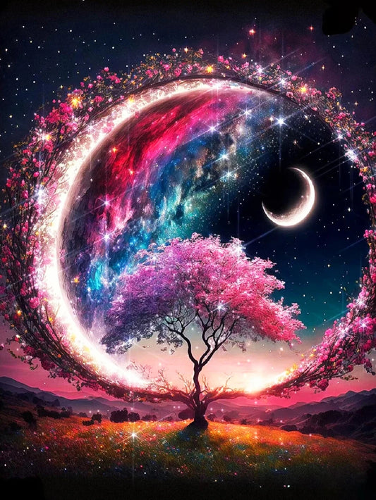 Fantasy Moon Tree Diamond Painting Kit