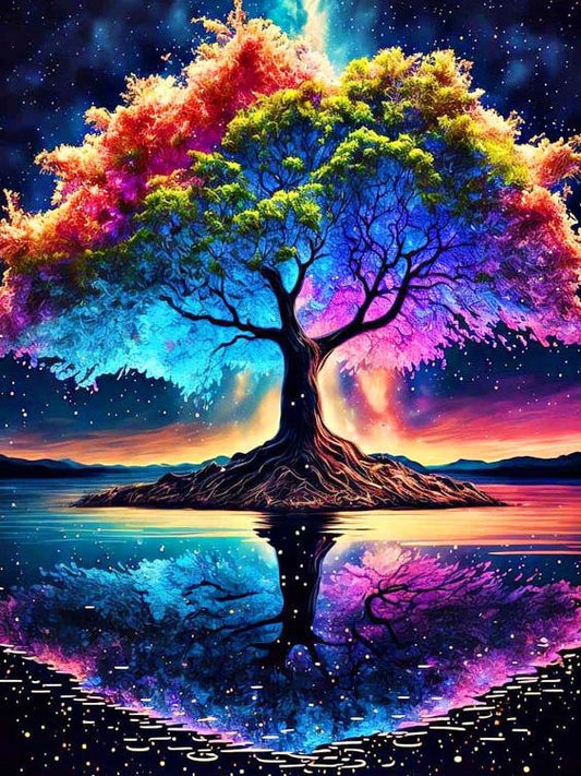 Fantasy Moon Tree Diamond Painting Kit