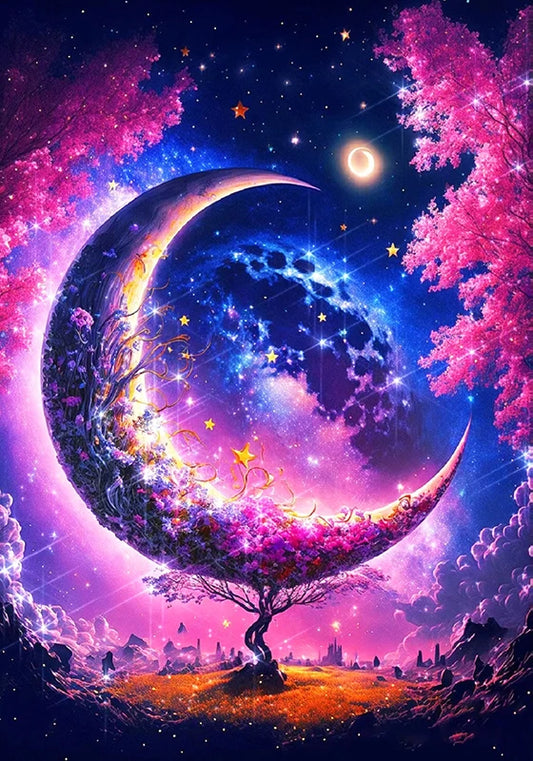 Fantasy Moon Tree Diamond Painting Kit